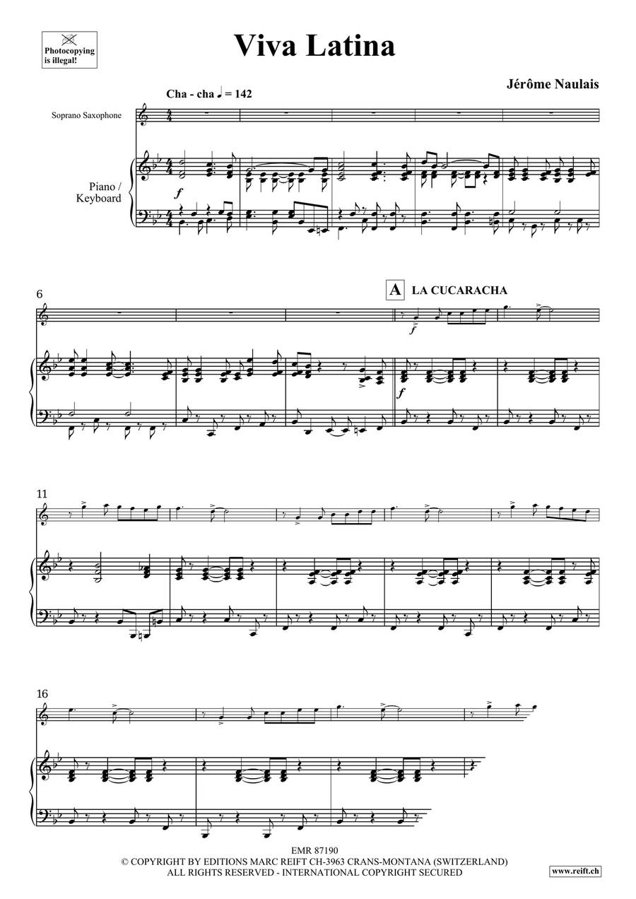 Viva Latina Viva Latina Soprano Saxophone scores gallery preview page 4