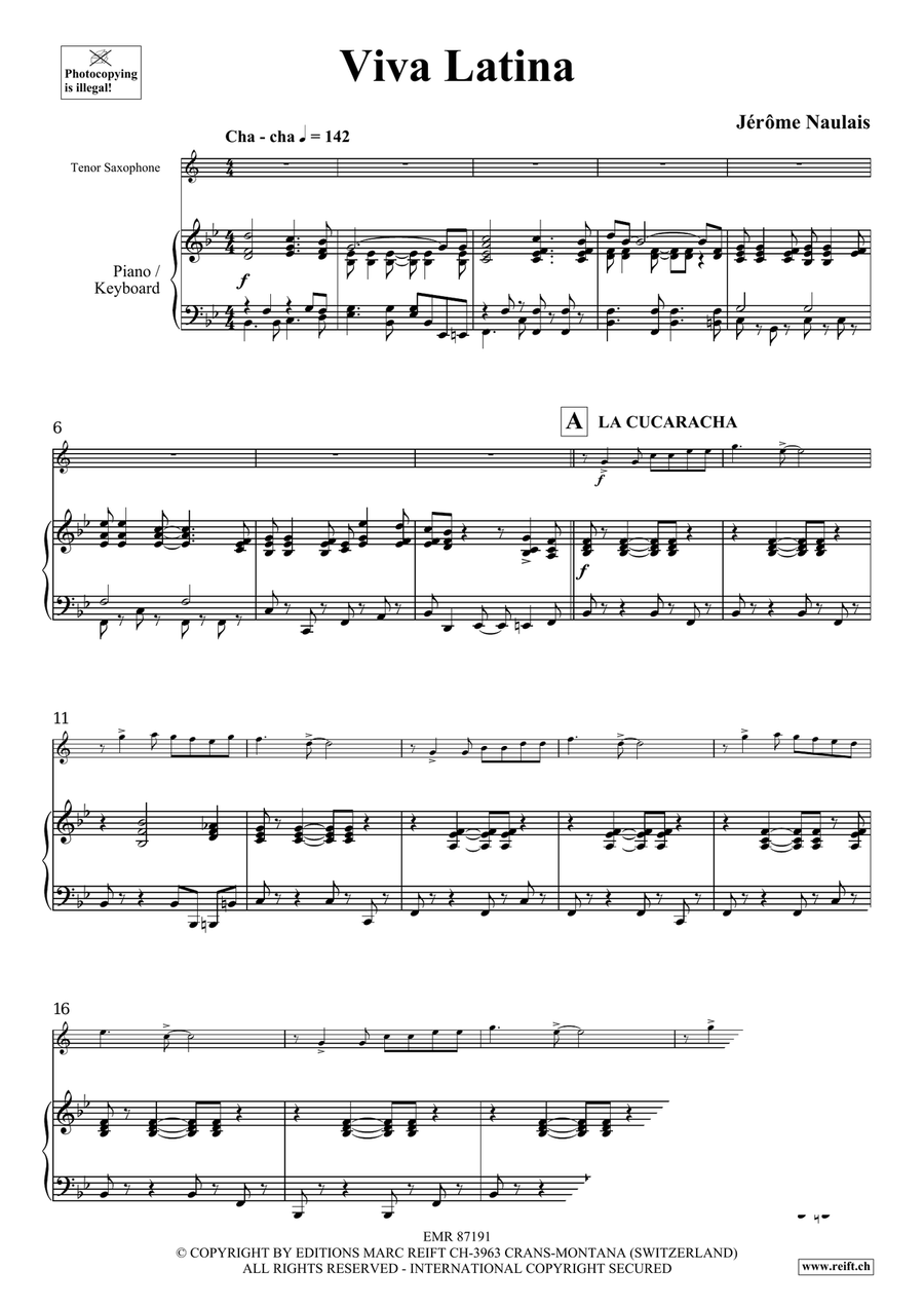 Viva Latina Viva Latina Tenor Saxophone scores gallery preview page 4
