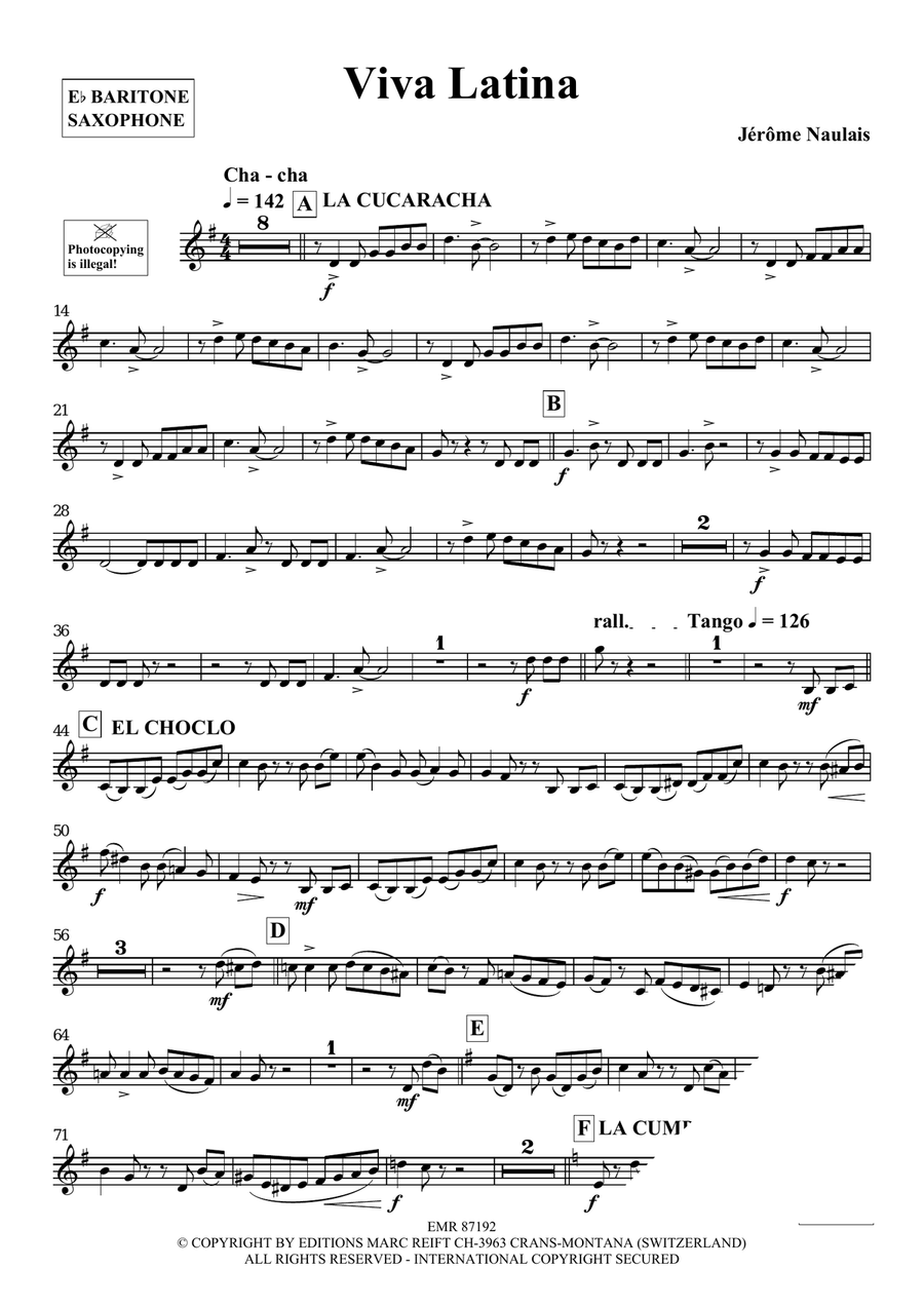 Viva Latina Viva Latina Baritone Saxophone scores gallery preview page 3