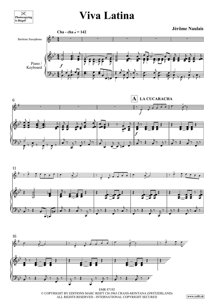 Viva Latina Viva Latina Baritone Saxophone scores gallery preview page 4