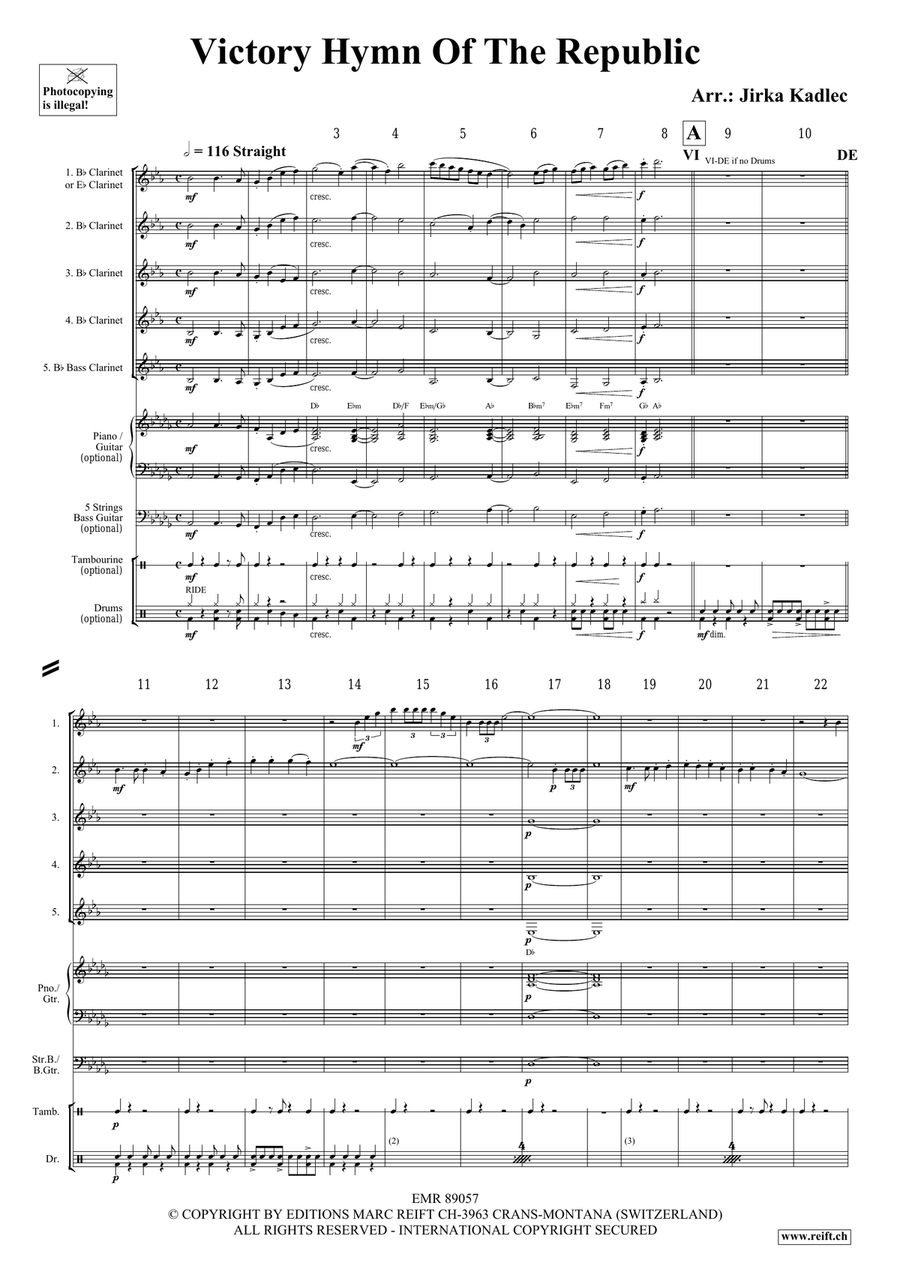 Victory Hymn Of The Republic Clarinet Quintet scores gallery preview page 3