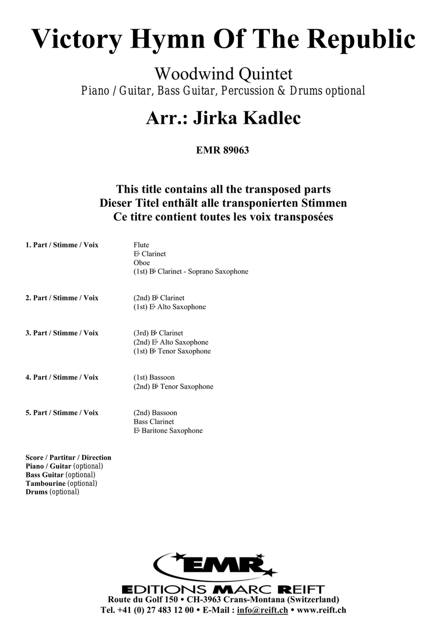 Victory Hymn Of The Republic Woodwind Quintet scores gallery preview page 2