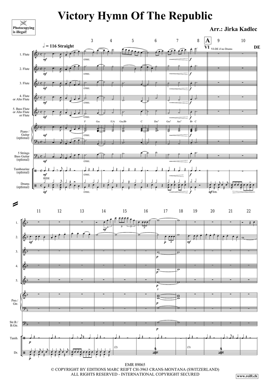 Victory Hymn Of The Republic Flute scores gallery preview page 3