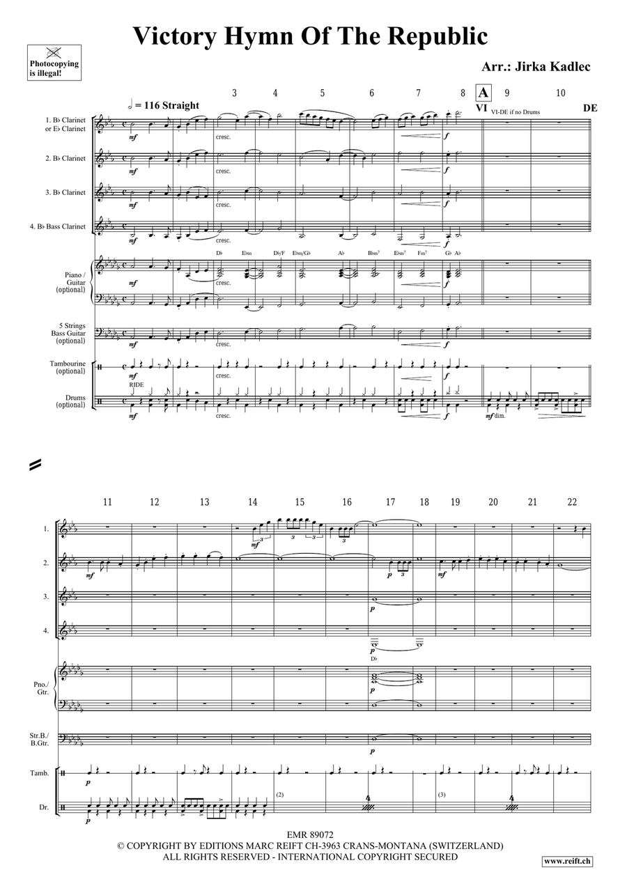 Victory Hymn Of The Republic Clarinet Quartet scores gallery preview page 3