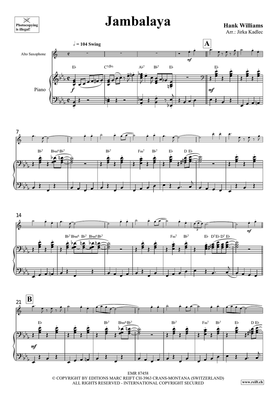 Jambalaya Jambalaya Alto Saxophone scores gallery preview page 4