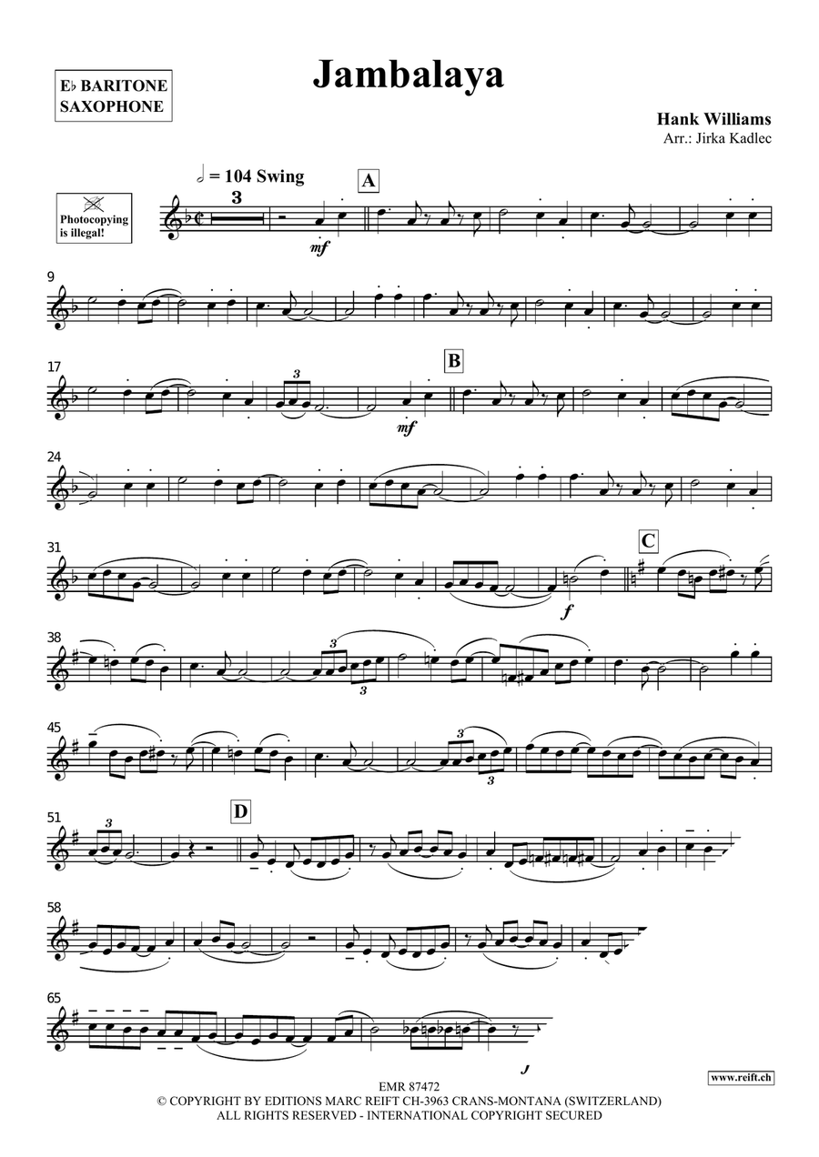 Jambalaya Jambalaya Baritone Saxophone scores gallery preview page 3