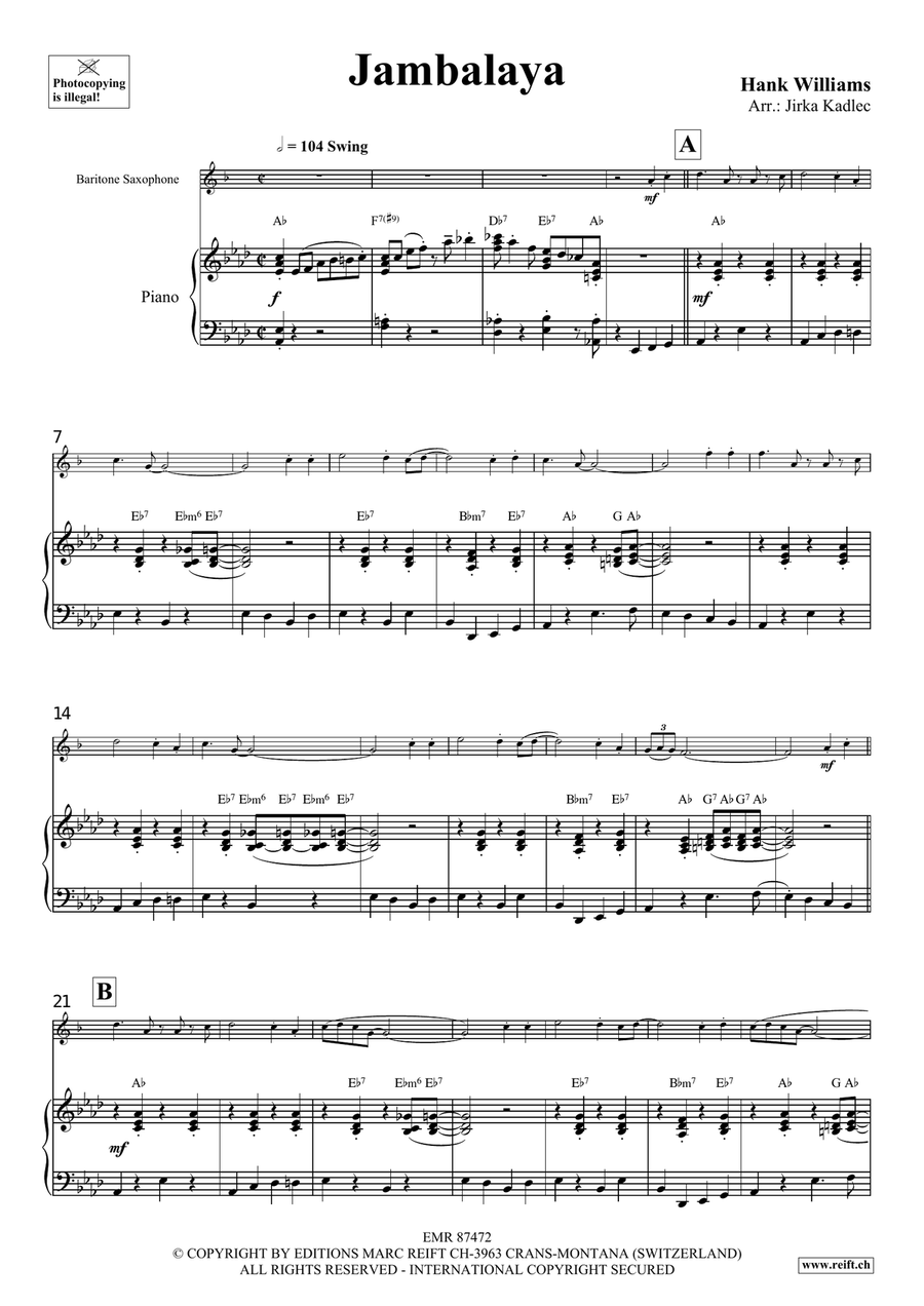 Jambalaya Jambalaya Baritone Saxophone scores gallery preview page 4