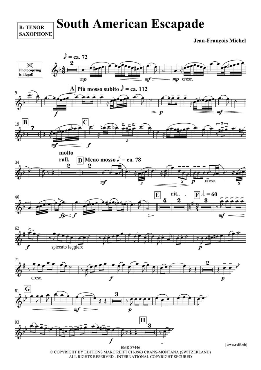 South American Escapade South American Escapade Tenor Saxophone scores gallery preview page 4