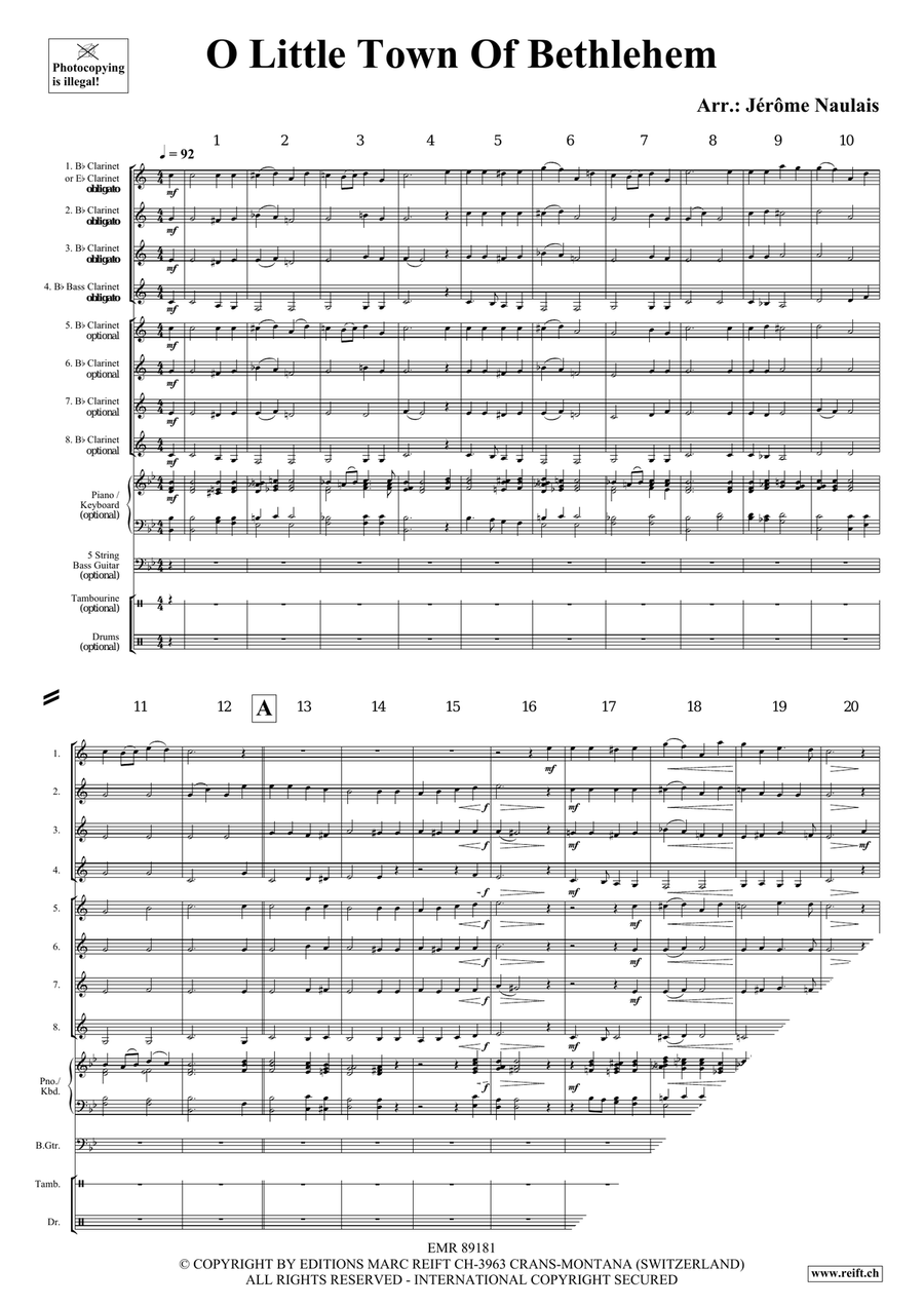 O Little Town Of Bethlehem Clarinet scores gallery preview page 4
