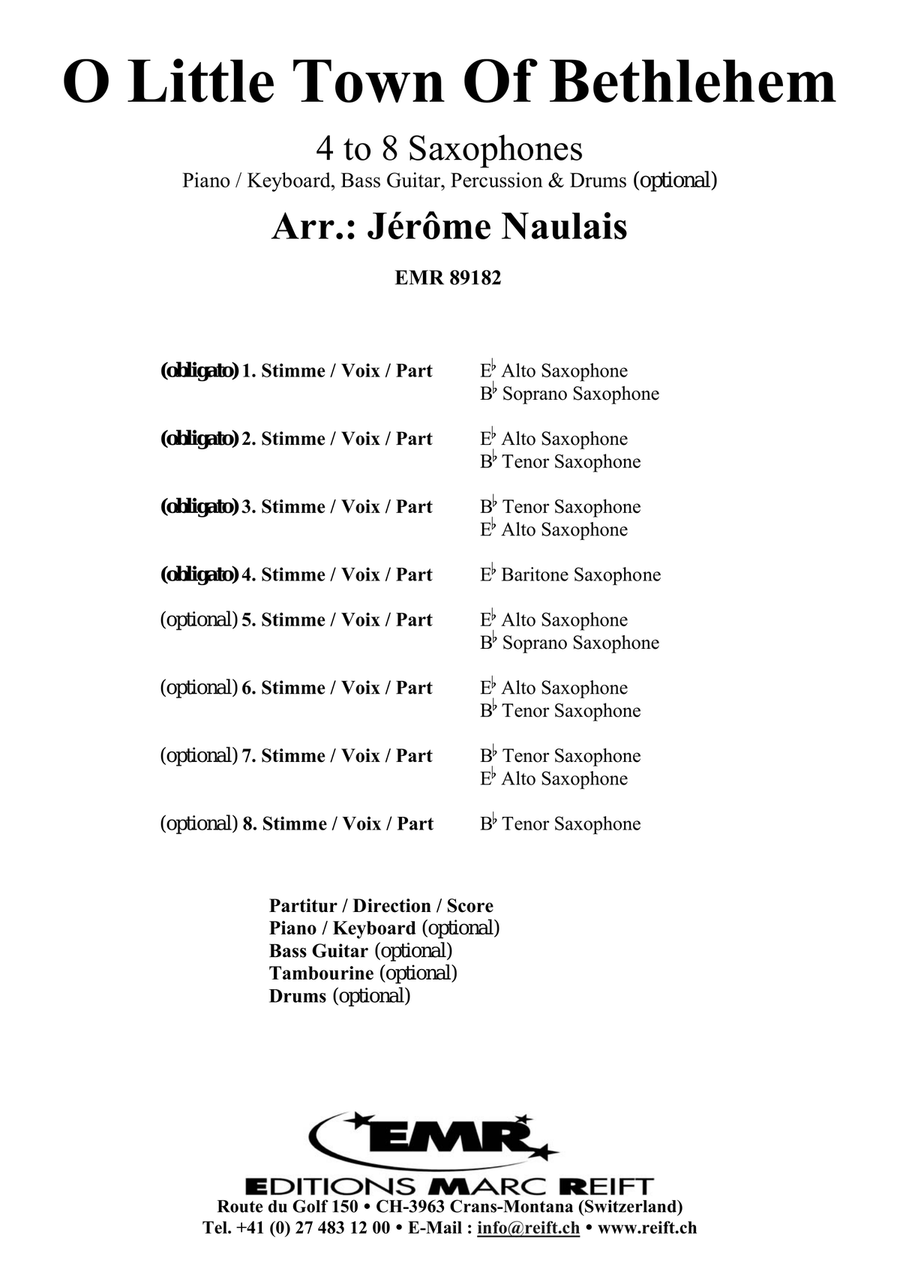 O Little Town Of Bethlehem Saxophone scores gallery preview page 2