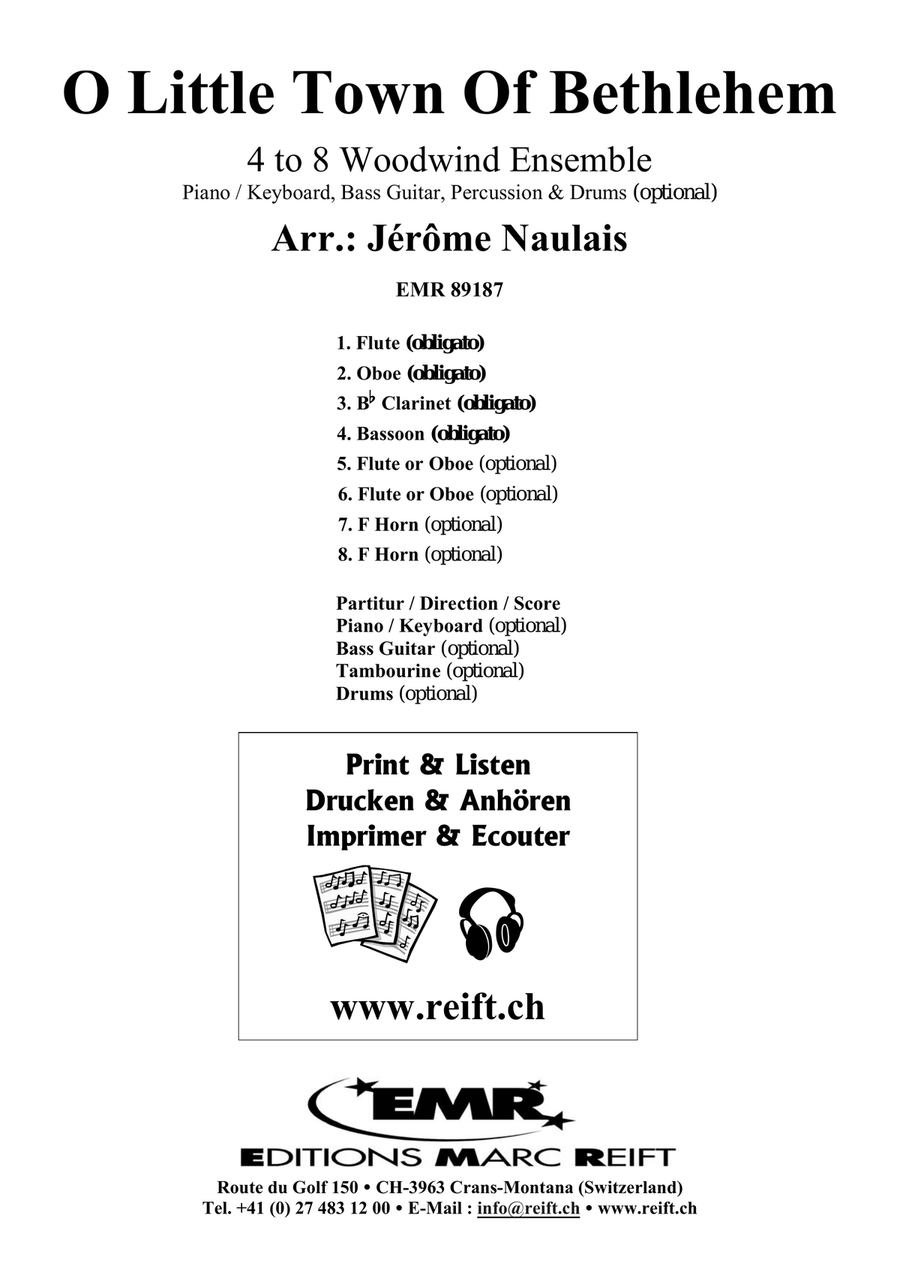 O Little Town Of Bethlehem Woodwind Ensemble scores gallery preview page 2