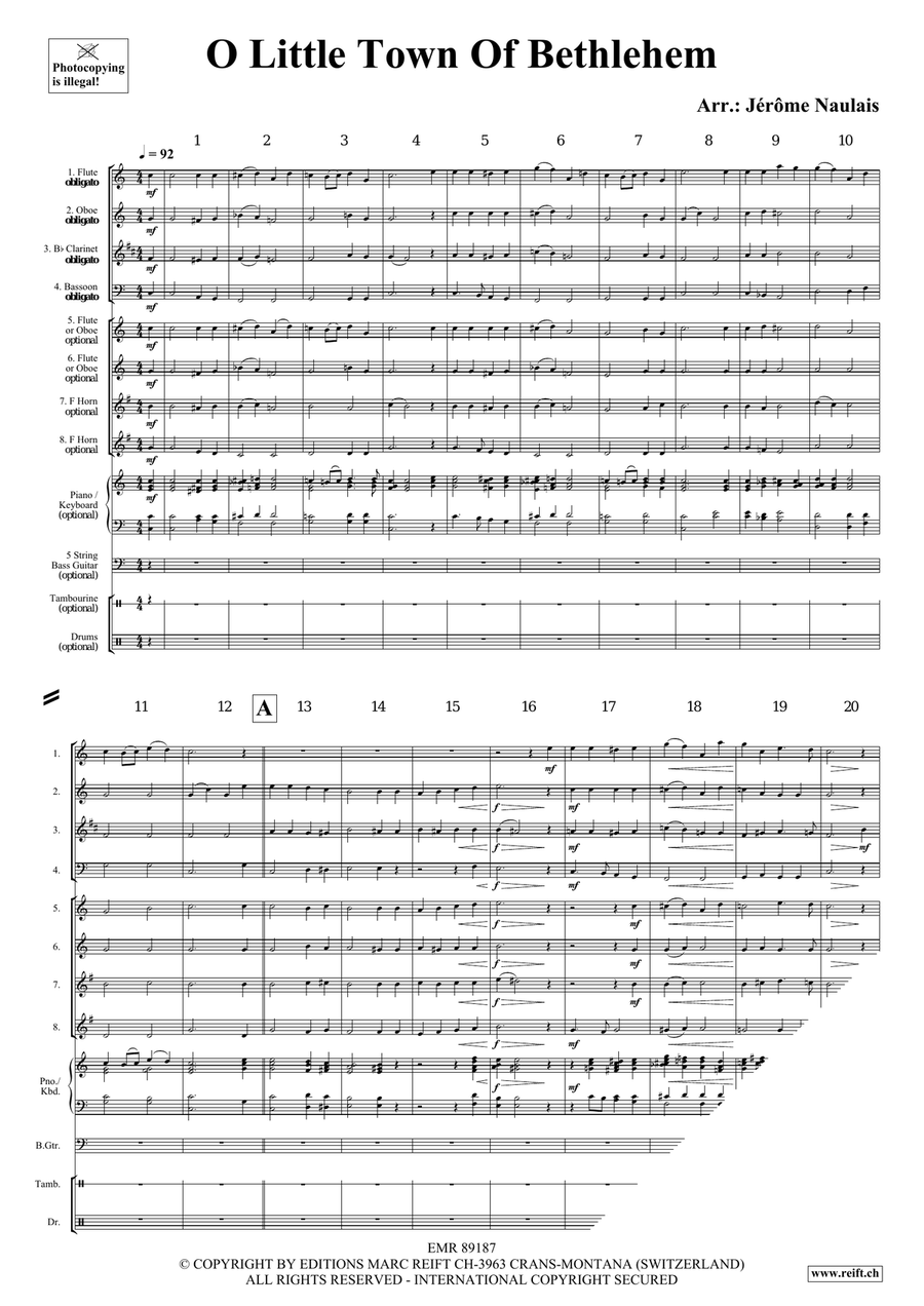 O Little Town Of Bethlehem Woodwind Ensemble scores gallery preview page 4