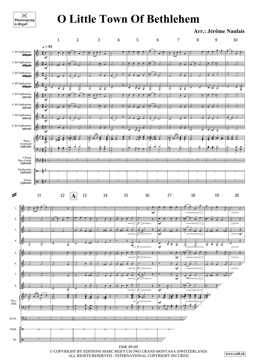 O Little Town Of Bethlehem Euphonium scores gallery preview page 4