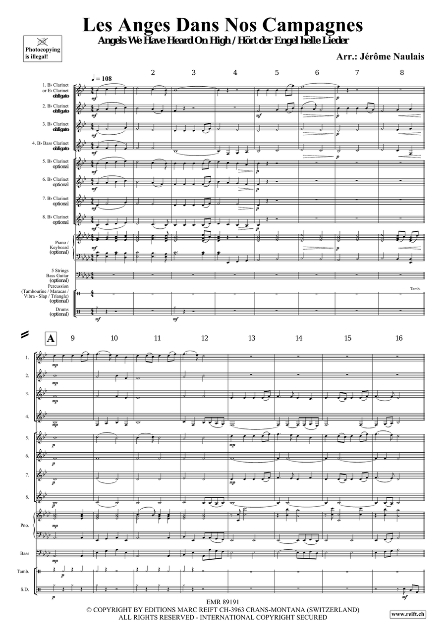 Les Anges Dans Nos Campagnes Clarinet scores gallery preview page 4