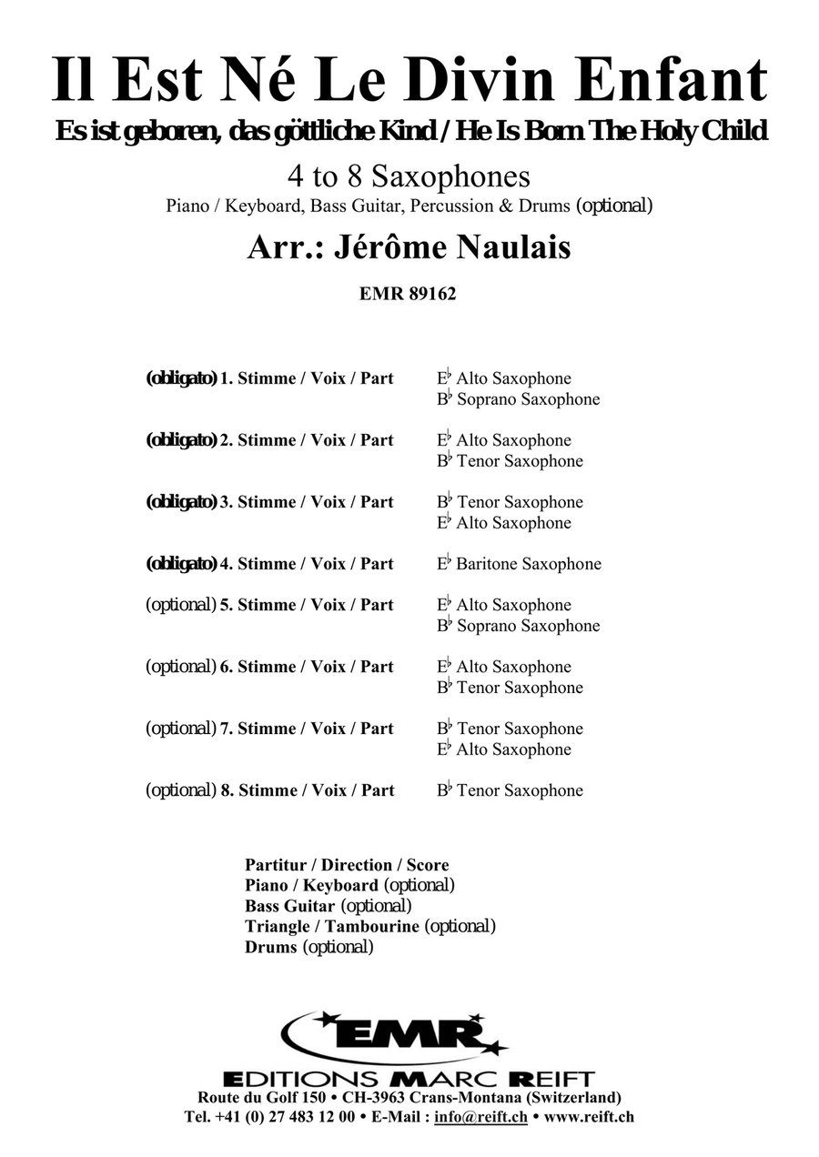 Il Est Né Le Divin Enfant Saxophone scores gallery preview page 2