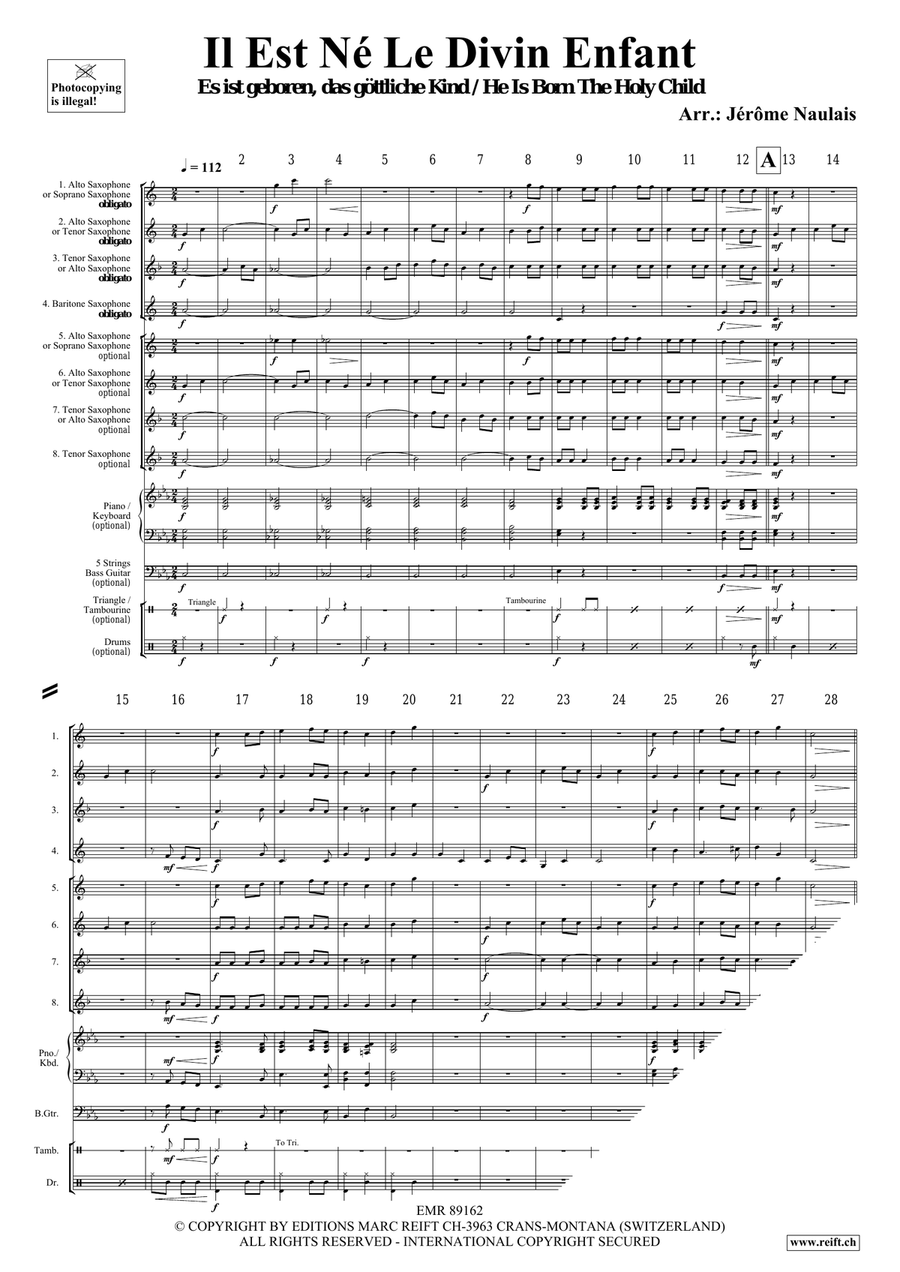 Il Est Né Le Divin Enfant Saxophone scores gallery preview page 4