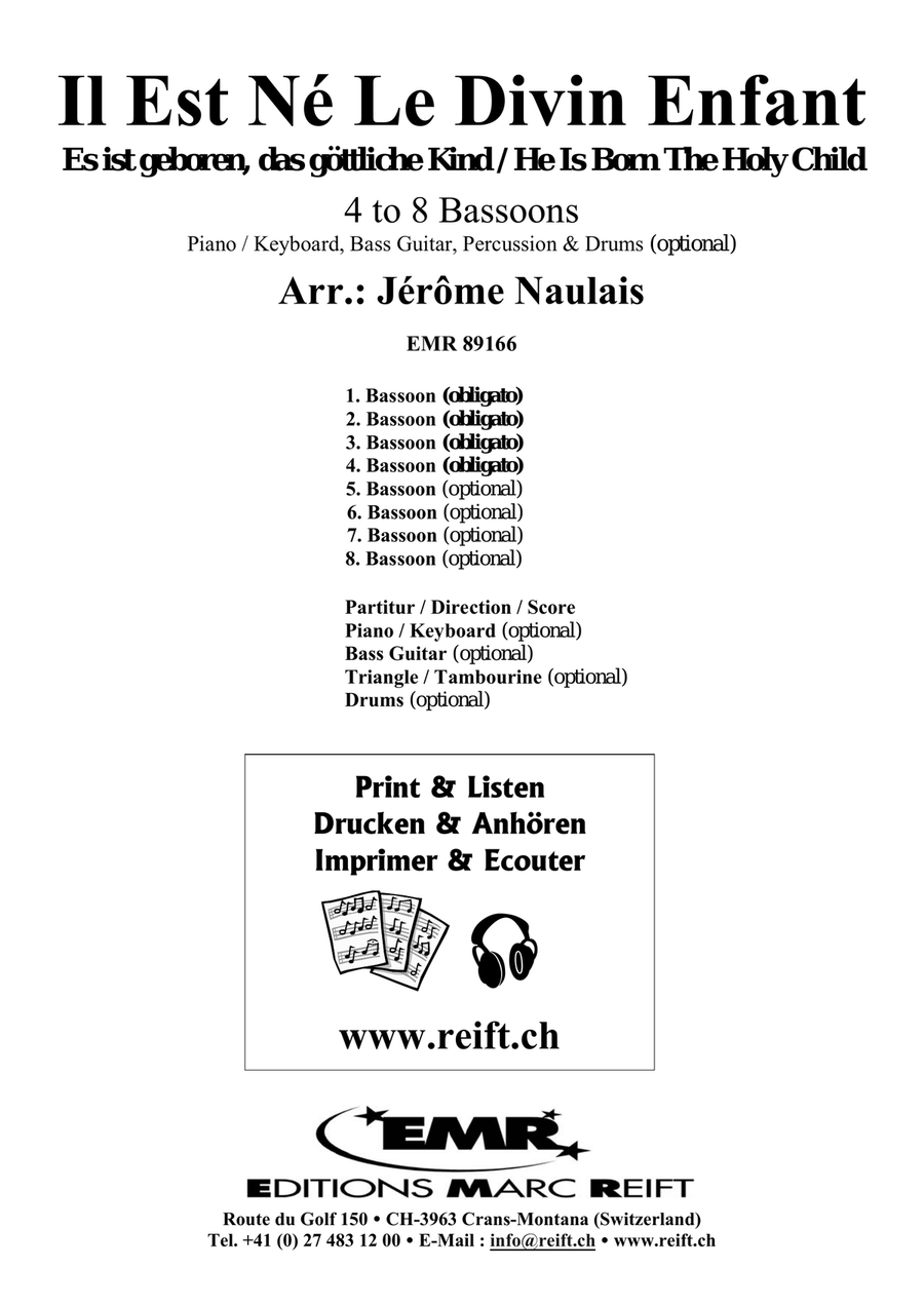 Il Est Né Le Divin Enfant Bassoon scores gallery preview page 2