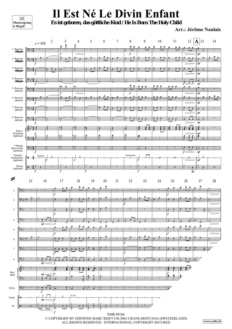 Il Est Né Le Divin Enfant Bassoon scores gallery preview page 4