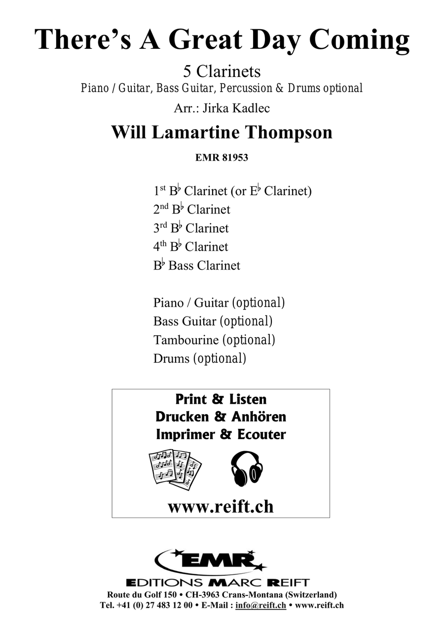 There's A Great Day Coming Clarinet Quintet scores gallery preview page 2