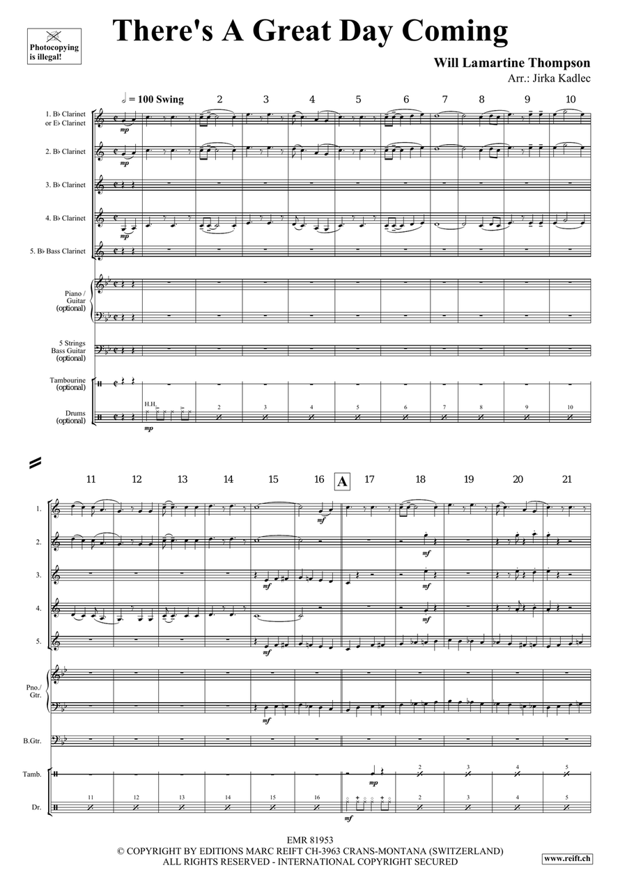 There's A Great Day Coming Clarinet Quintet scores gallery preview page 3