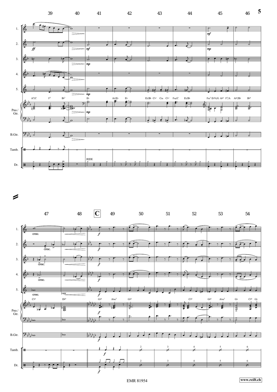 There's A Great Day Coming Saxophone Quintet scores gallery preview page 5