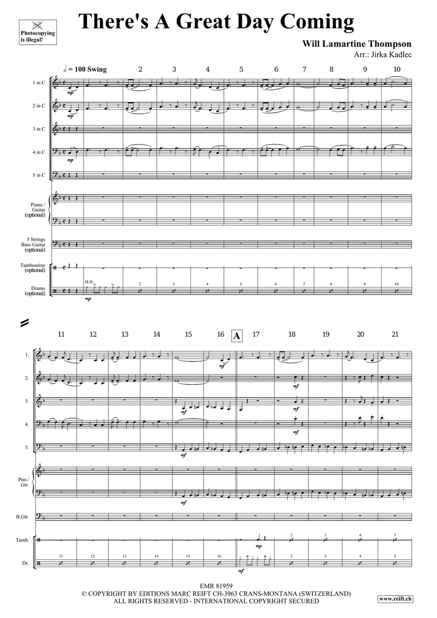 There's A Great Day Coming Woodwind Quintet scores gallery preview page 3