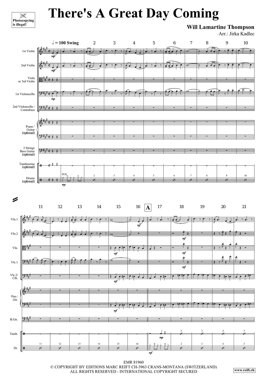There's A Great Day Coming String Orchestra scores gallery preview page 3