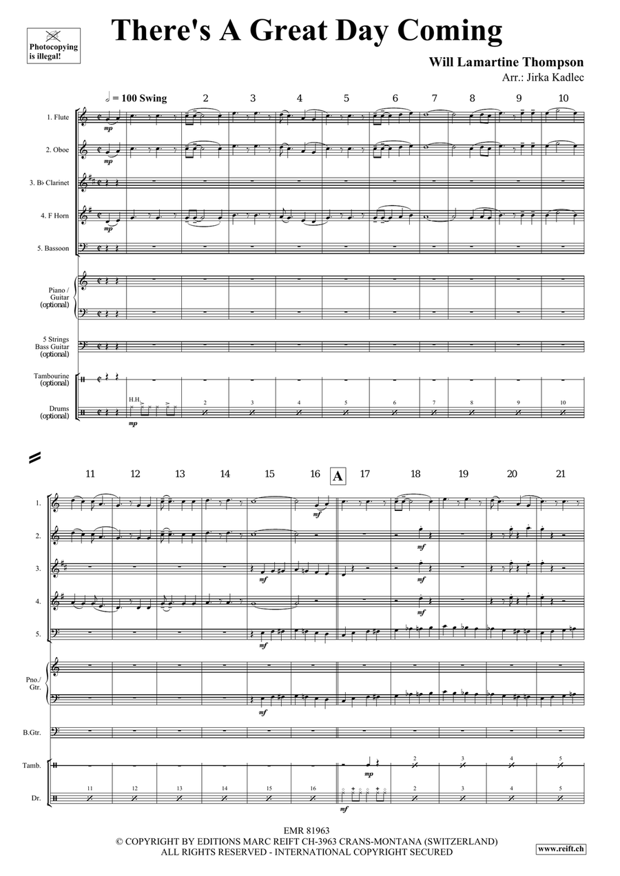 There's A Great Day Coming Woodwind Quintet scores gallery preview page 3
