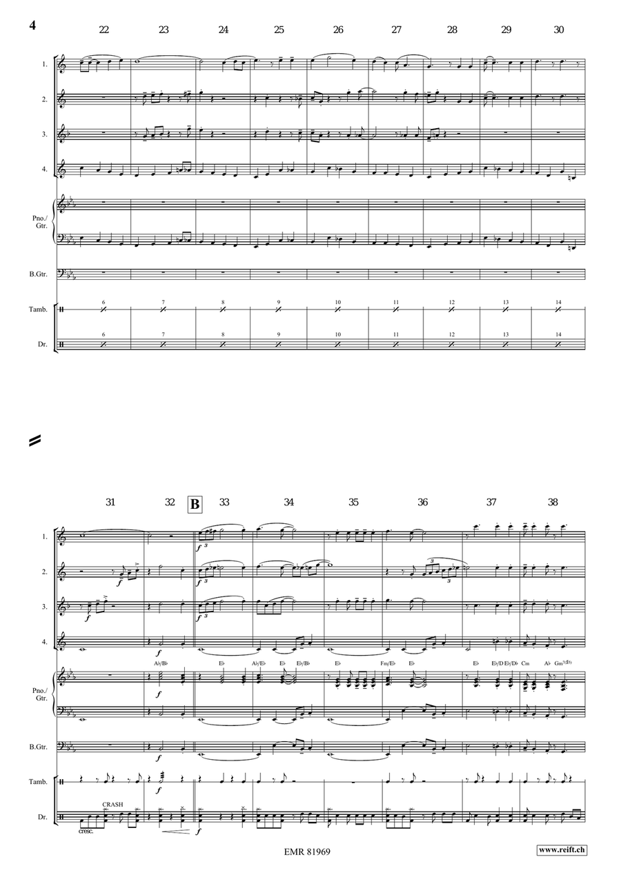 There's A Great Day Coming Saxophone Quartet scores gallery preview page 4