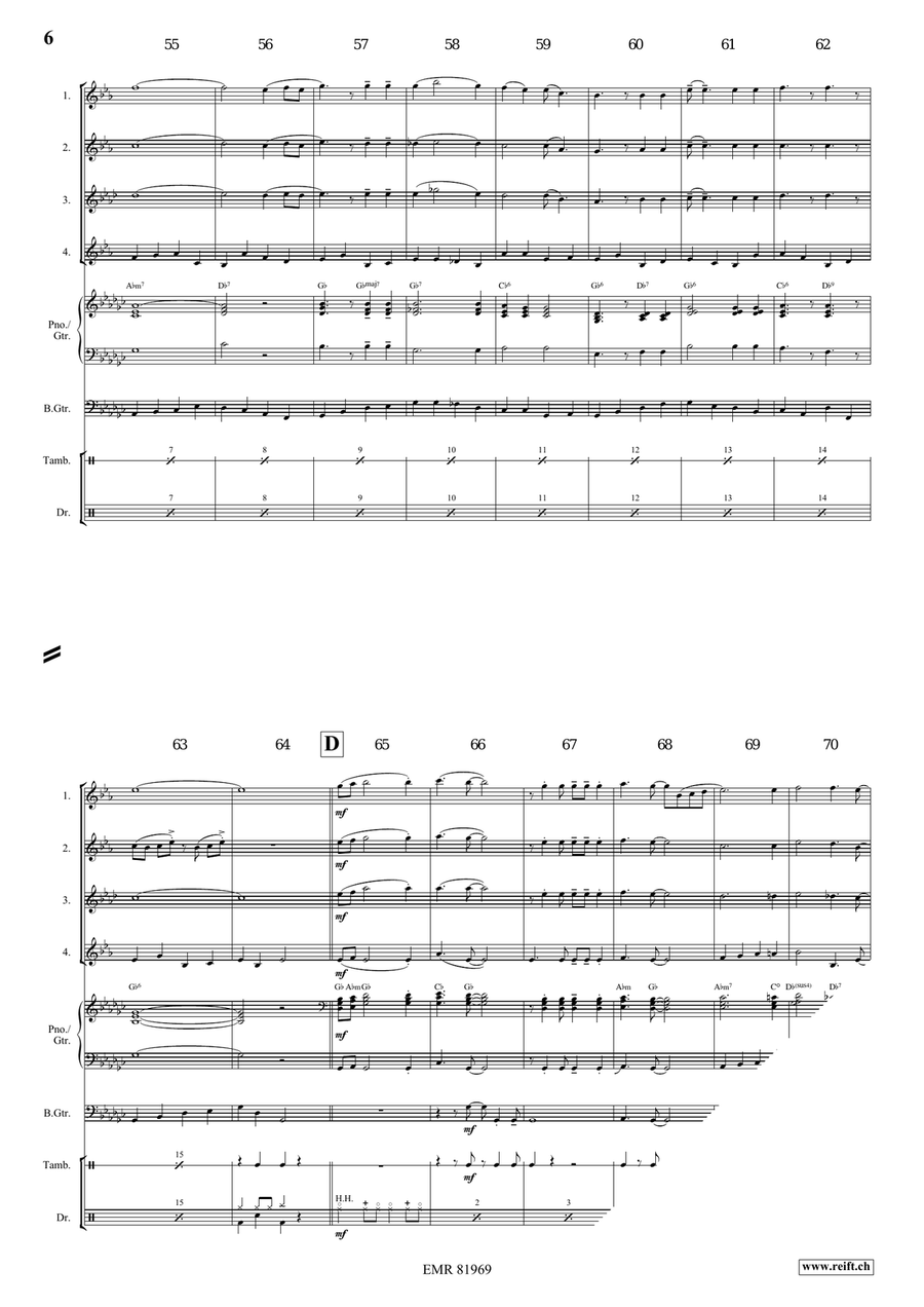 There's A Great Day Coming Saxophone Quartet scores gallery preview page 6