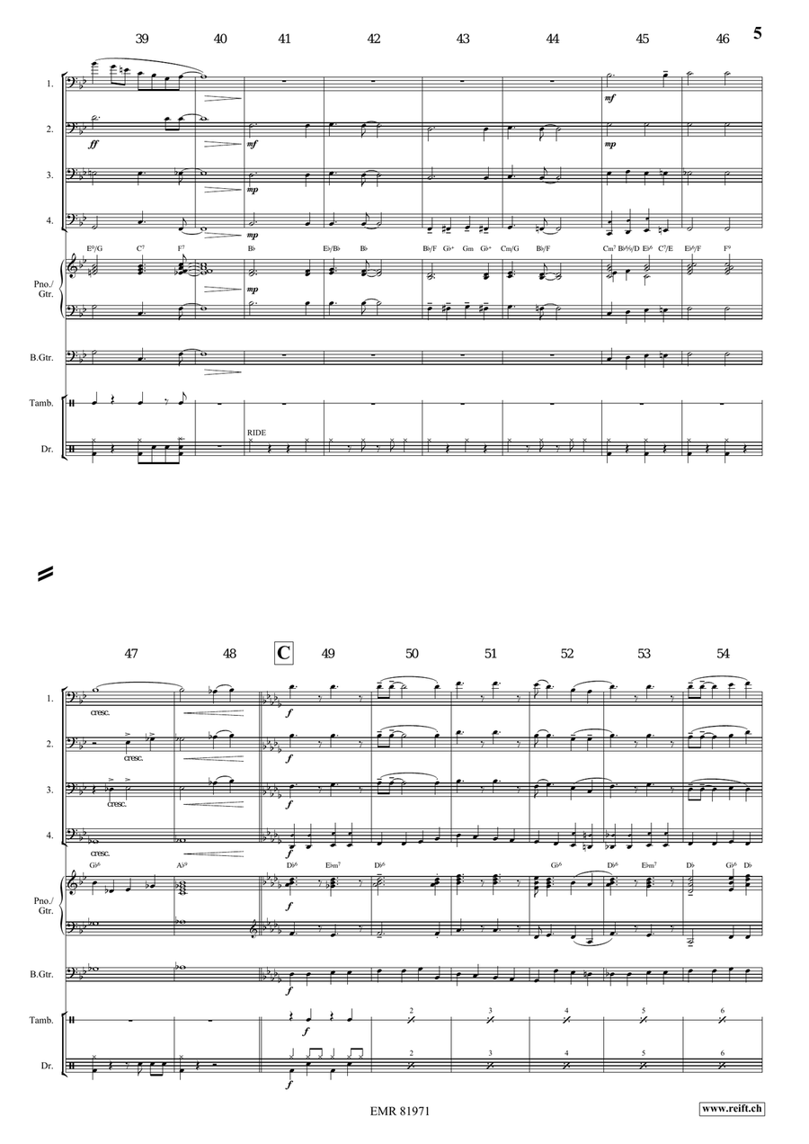 There's A Great Day Coming Trombone Quartet scores gallery preview page 5