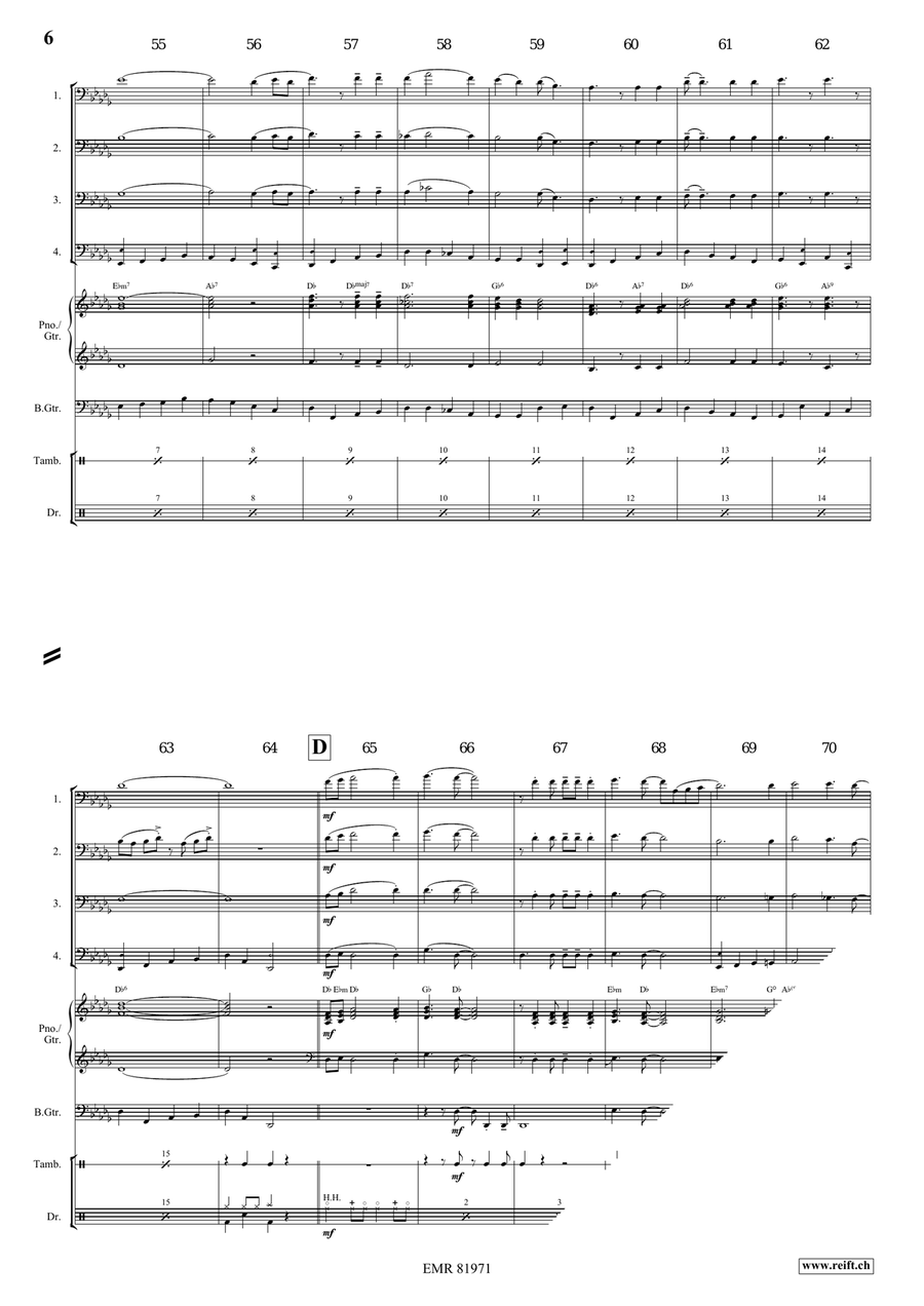 There's A Great Day Coming Trombone Quartet scores gallery preview page 6