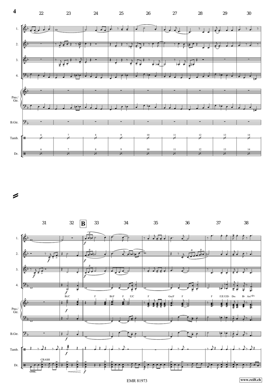 There's A Great Day Coming Brass Quartet scores gallery preview page 4