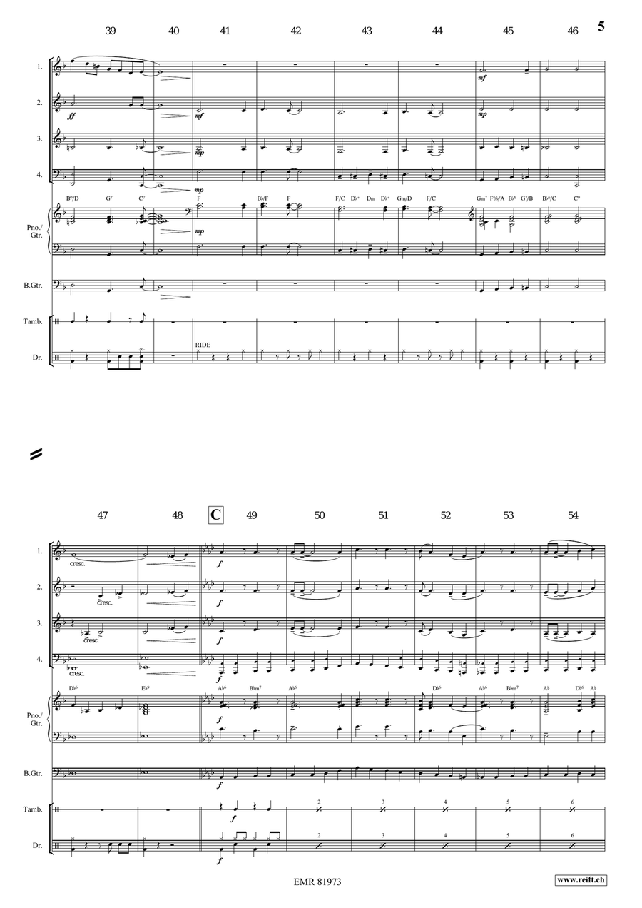 There's A Great Day Coming Brass Quartet scores gallery preview page 5