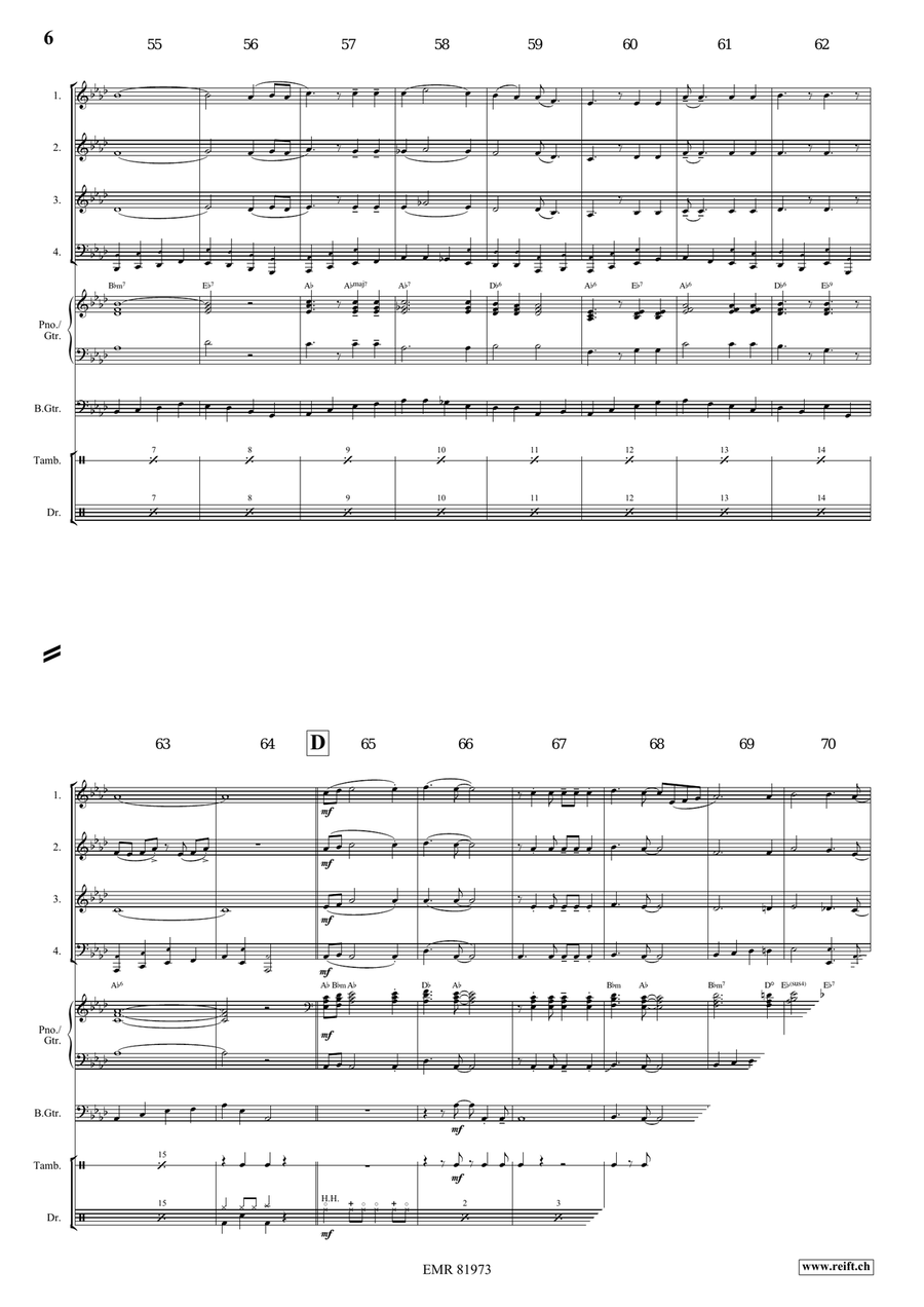 There's A Great Day Coming Brass Quartet scores gallery preview page 6