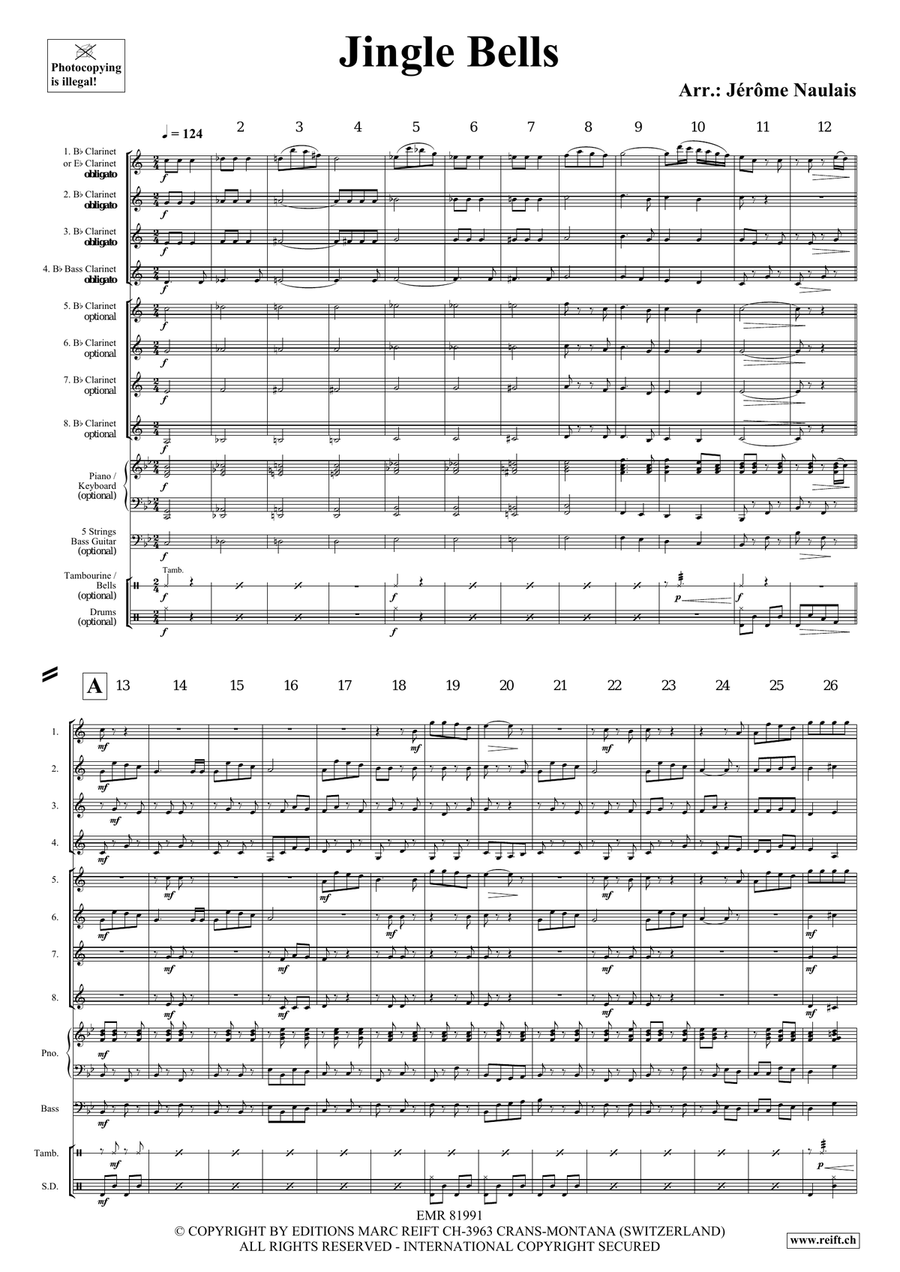 Jingle Bells Jingle Bells Clarinet scores gallery preview page 4