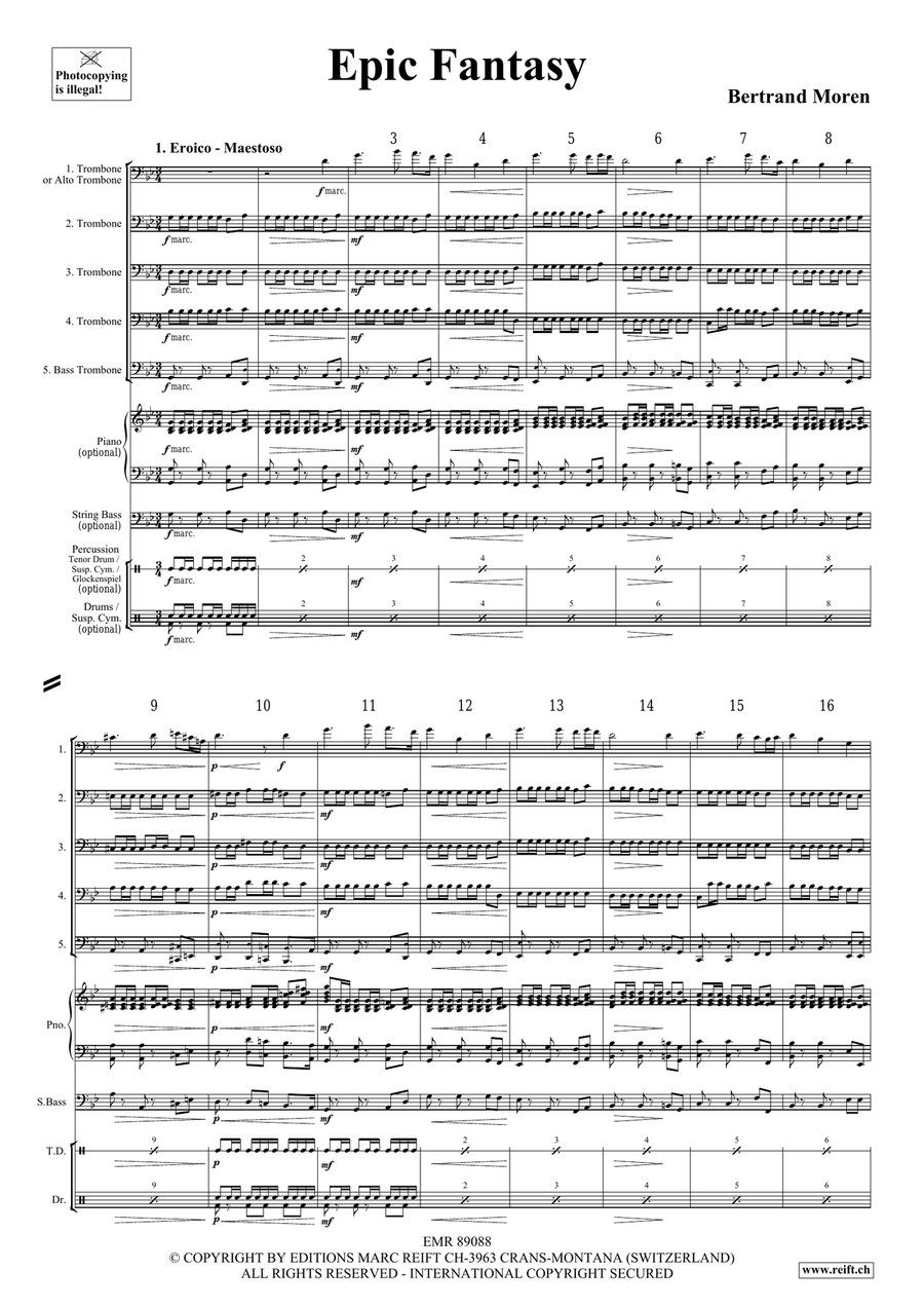 Epic Fantasy Epic Fantasy Trombone scores gallery preview page 4