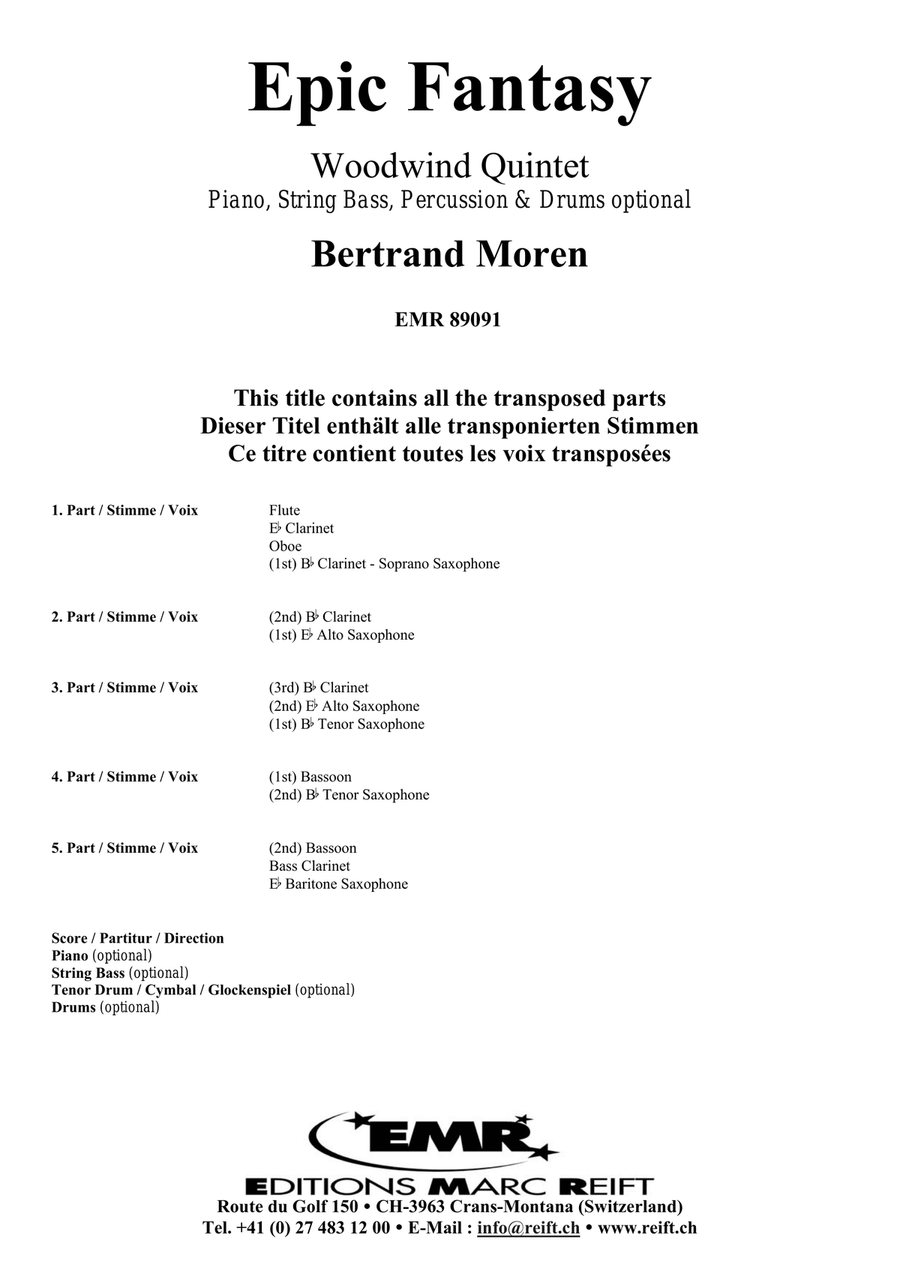 Epic Fantasy Woodwind Quintet scores gallery preview page 2