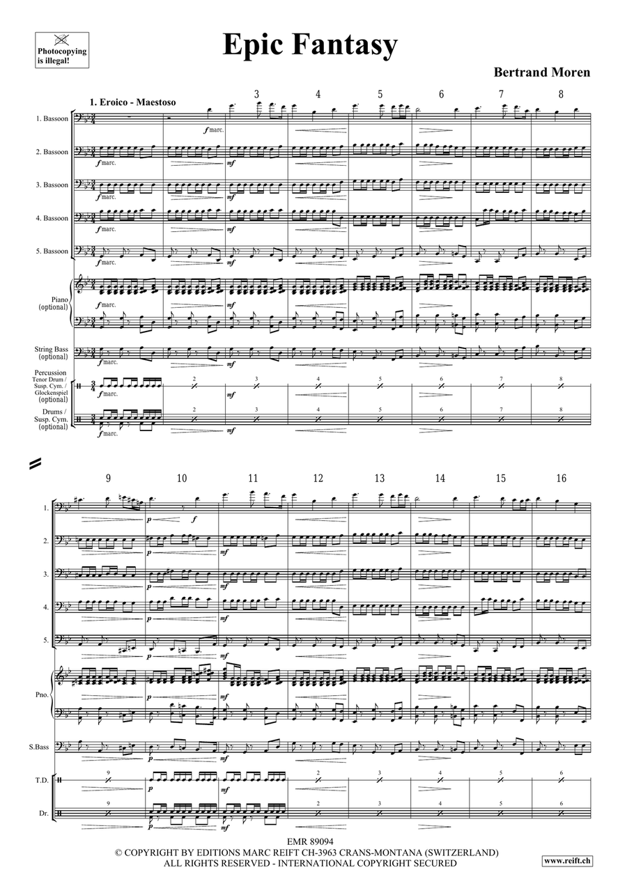 Epic Fantasy Epic Fantasy Bassoon scores gallery preview page 4