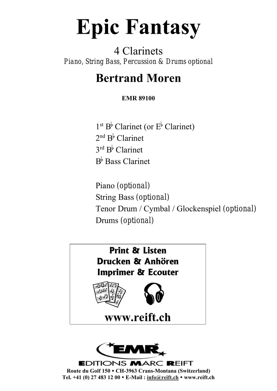 Epic Fantasy Epic Fantasy Clarinet Quartet scores gallery preview page 2