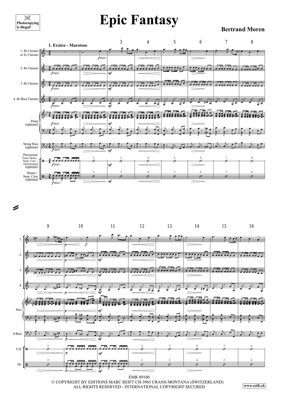 Epic Fantasy Epic Fantasy Clarinet Quartet scores gallery preview page 4