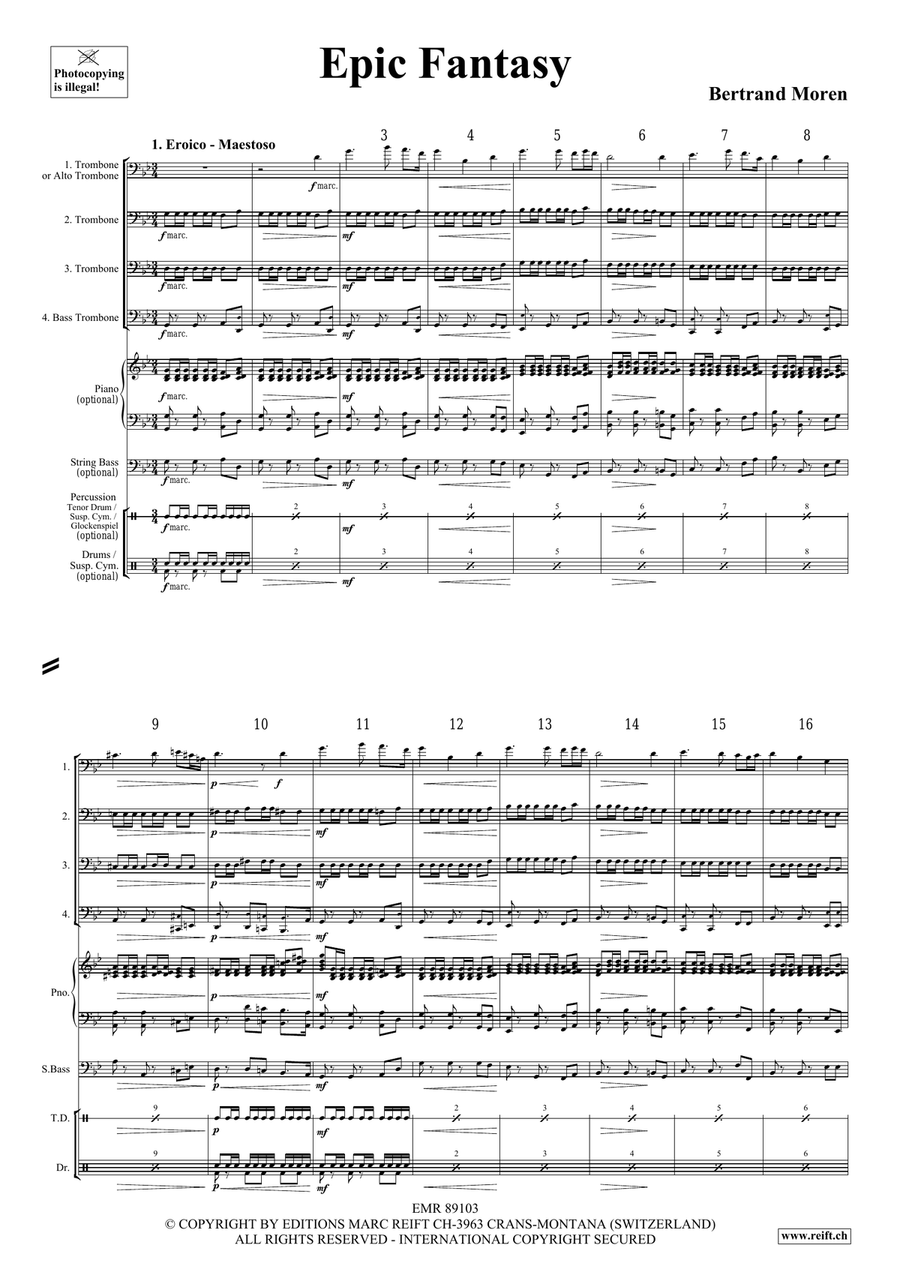 Epic Fantasy Epic Fantasy Trombone Quartet scores gallery preview page 4