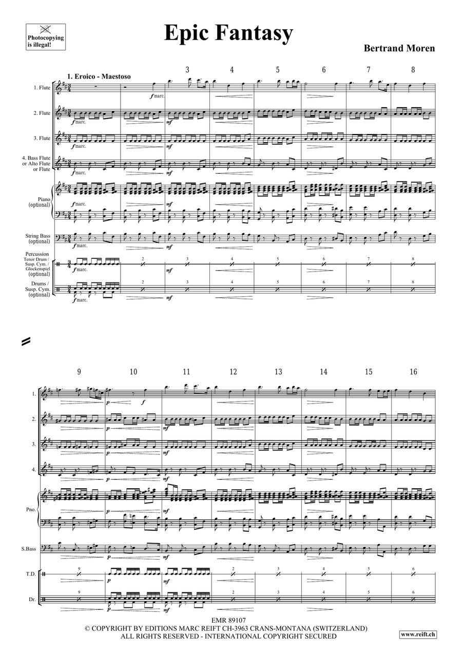 Epic Fantasy Epic Fantasy Flute Quartet scores gallery preview page 4
