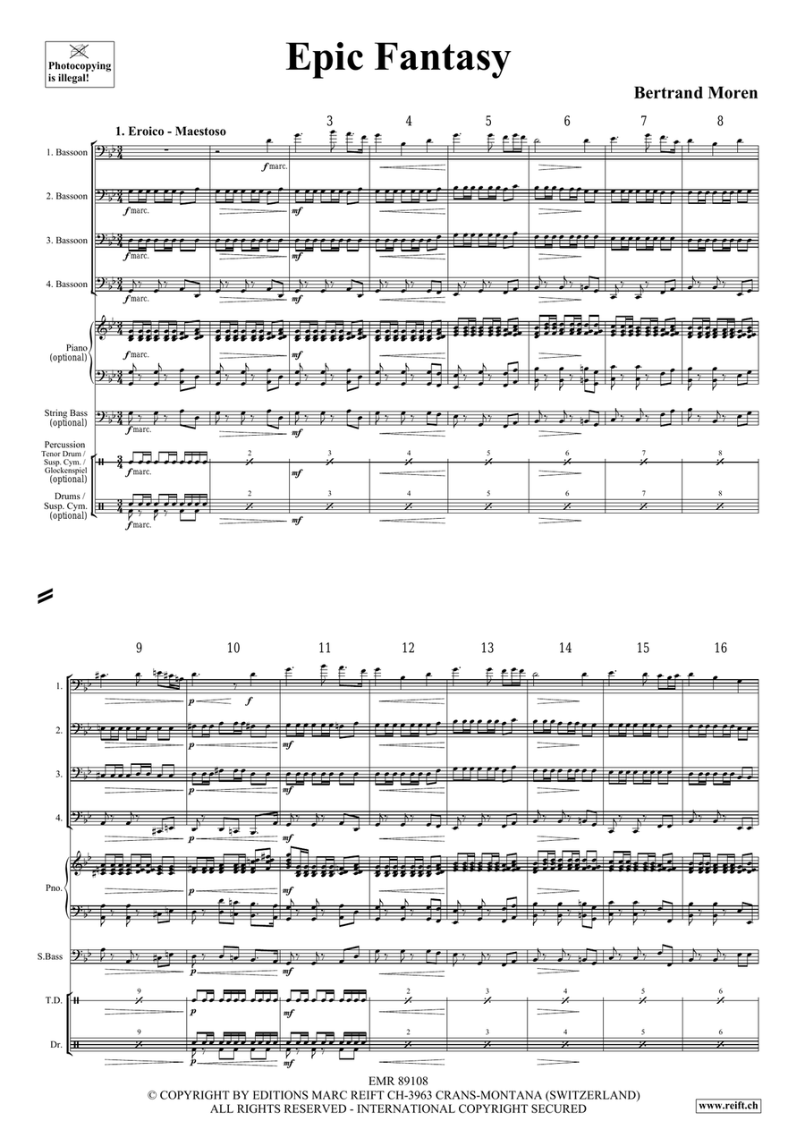 Epic Fantasy Bassoon Quartet scores gallery preview page 4
