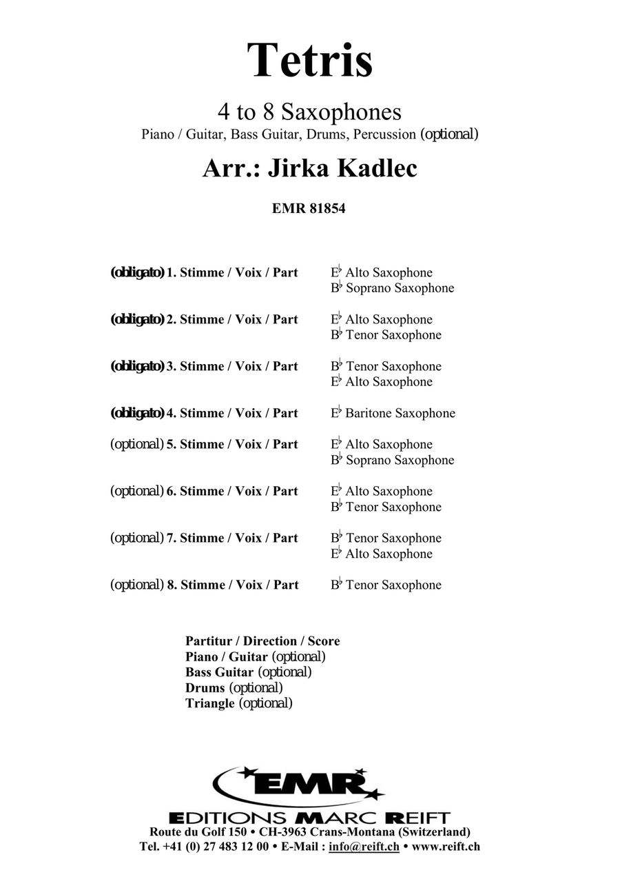 Tetris Tetris Saxophone scores gallery preview page 2