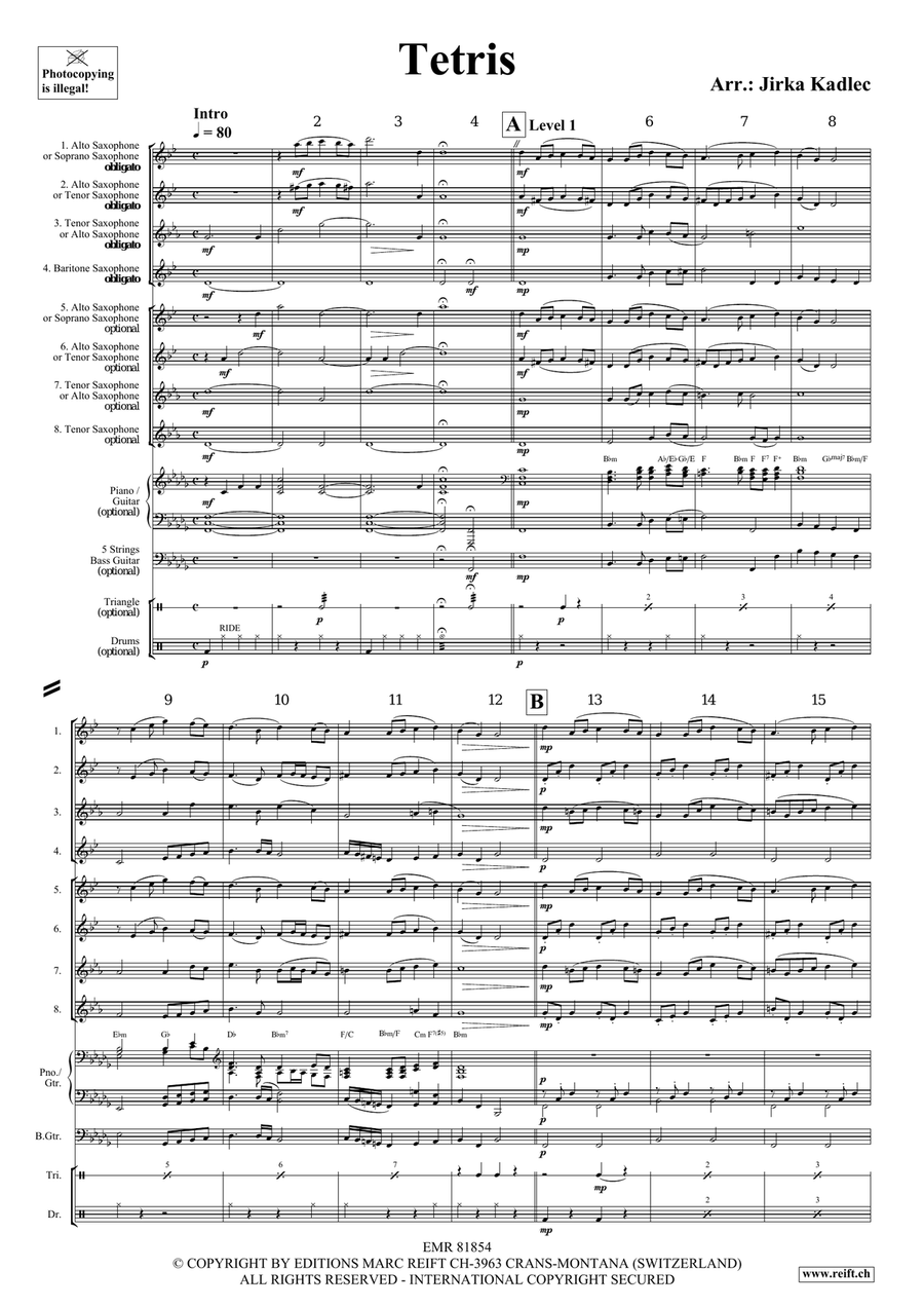 Tetris Tetris Saxophone scores gallery preview page 4