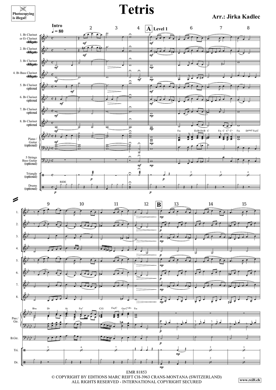 Tetris Tetris Clarinet scores gallery preview page 4