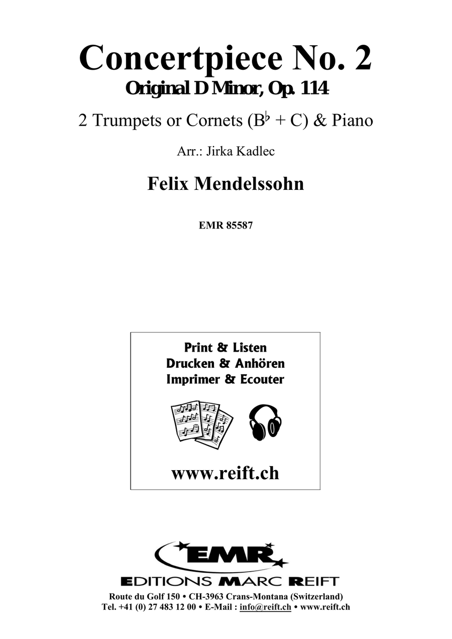 Concertpiece No. 2 by Felix Bartholdy Mendelssohn Trumpet Duet - Sheet Music page 2