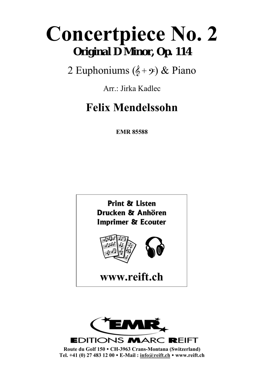 Concertpiece No. 2 by Felix Bartholdy Mendelssohn Euphonium Duet - Sheet Music page 2