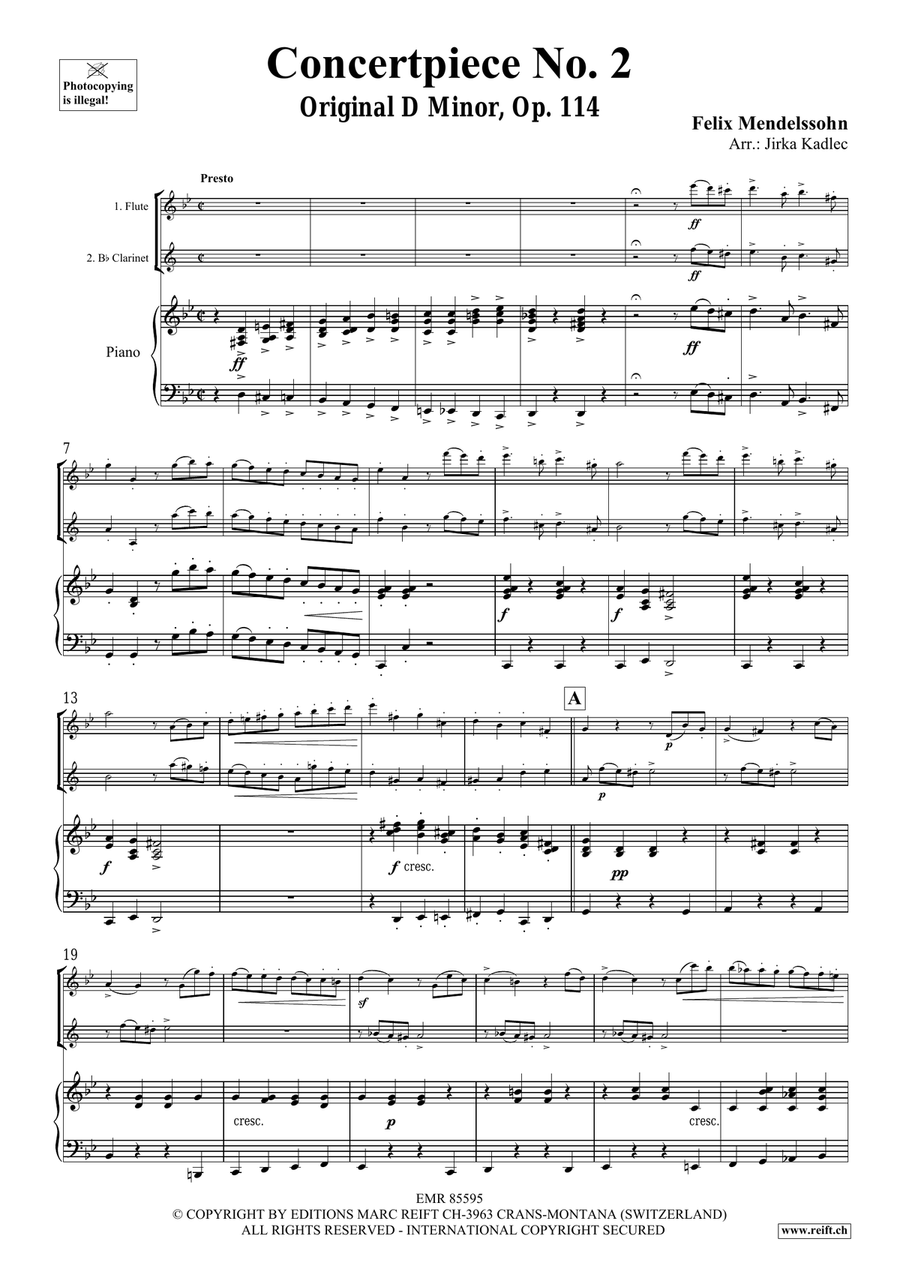 Concertpiece No. 2 by Felix Bartholdy Mendelssohn Clarinet - Sheet Music page 3